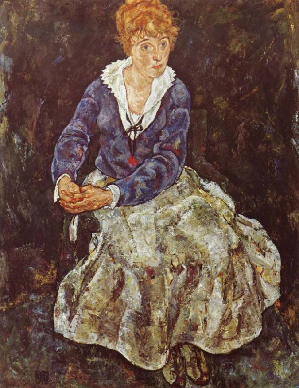 Egon Schiele Portrait of Edith Schiele Seated Germany oil painting art